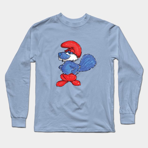 Blueberry Dadah Squrrel Long Sleeve T-Shirt by What the What???